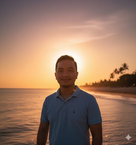 Golden sunset halo, example result