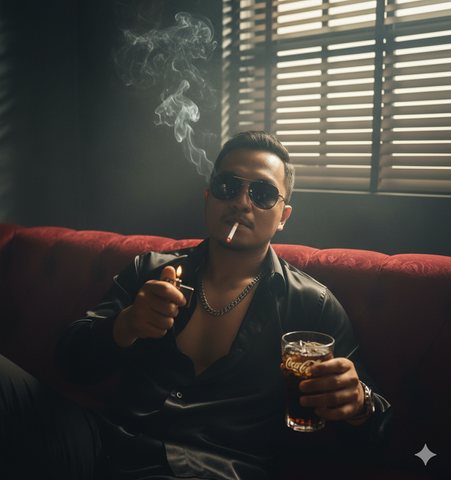 Cool shades, smoky lounge, example result