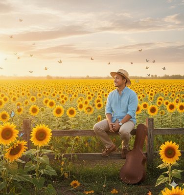 Sunflower field fence, example result