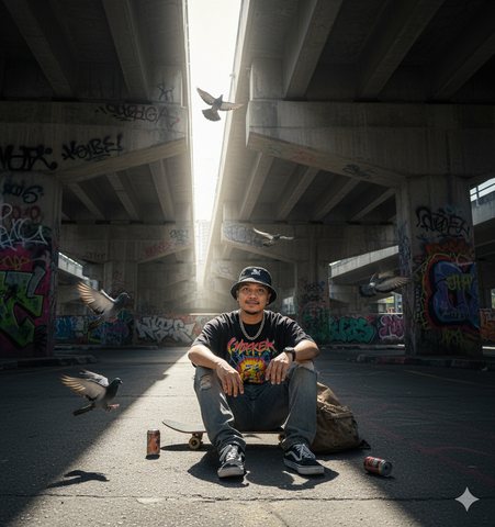 Skater under the bridge, example result