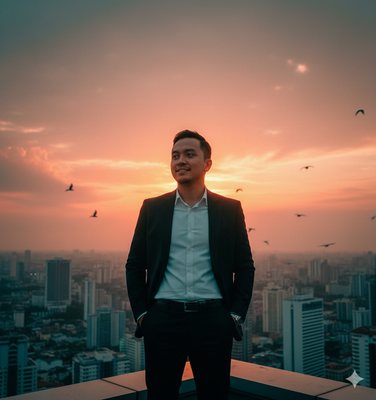 Rooftop over skyscrapers, example result