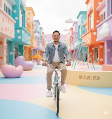 Pastel town bicycle ride, example result